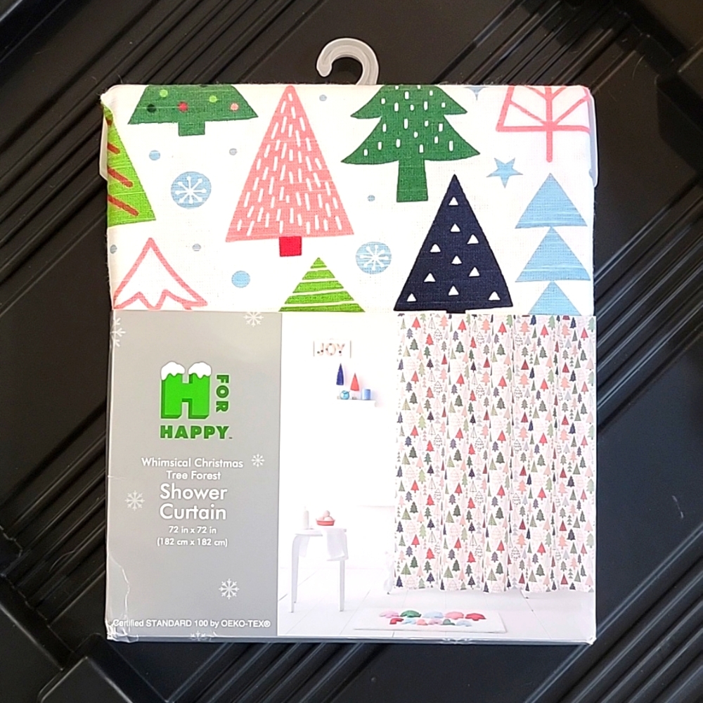 Whimsical Christmas Tree Forest Shower Curtain